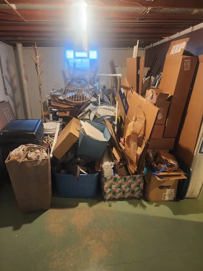 Roll-off dumpster container at job site for 8 Yard Dumpster Rental in Porter